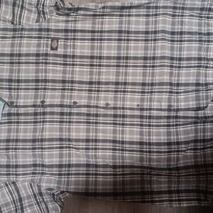 Dickies Black and Gray Plaid Button Down Shirt